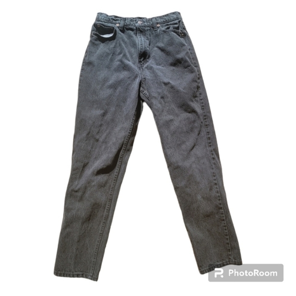 Vintage Levi's 521 Tapered Fit Tapered Leg Black High Rise Mom Jeans - Picture 3 of 6